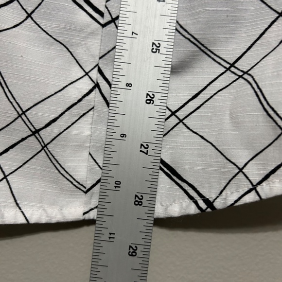 Dressbarn Womens Button Up Shirt 14/16 White Black Tank Top Shoulder Pads Casual - Picture 9 of 11